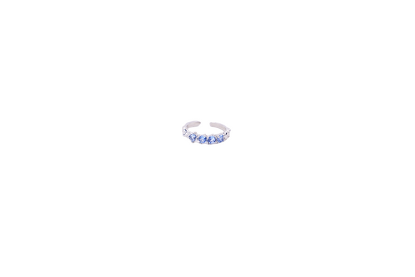 SAPPHIRE CLUSTER OPEN RING