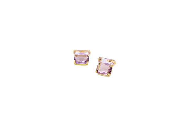 ROSE GOLD DUO GEM EARRINGS