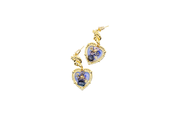 MIDNIGHT HEART DROP EARRINGS